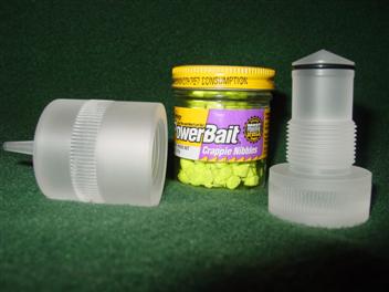 Best used with 'Berkley Crappie Nibbles', or other high viscosity bait paste.
